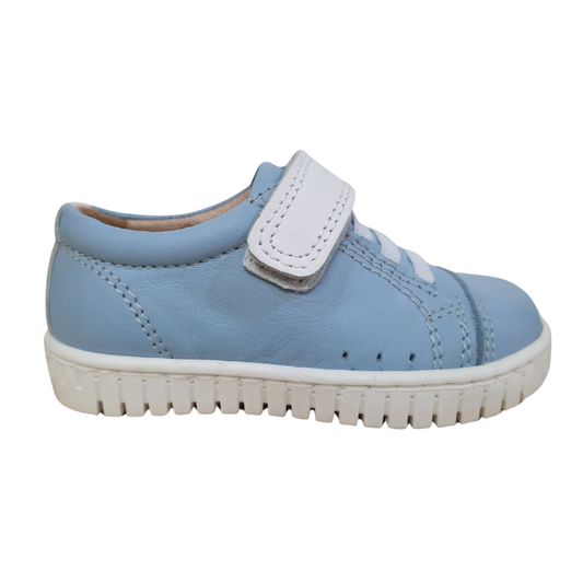 Petasil Pierre Leather Shoe — Pale Blue/White