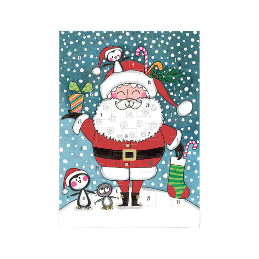 Rachel Ellen Advent Calendar Card Santa & Penguins
