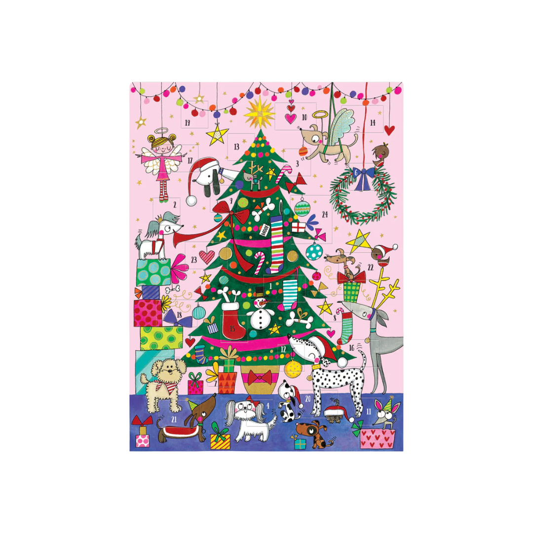 Rachel Ellen Advent Calendar Card Christmas Tree And Dogs