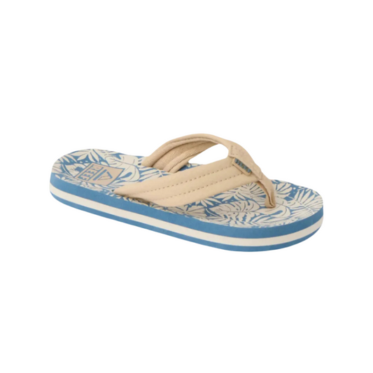 Reef Ahi Flip Flop — Blue/Tan Palm