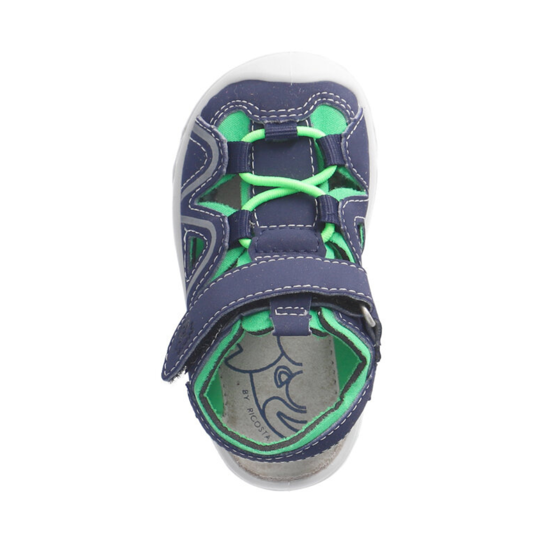 Ricosta Gary Closed Toe Sandals — Nautic/Neongreen