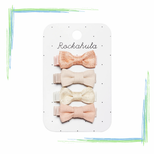 Rockahula H2154P Floral Linen Mini Bow Clips
