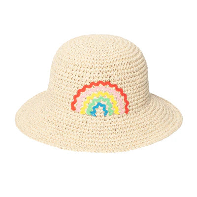 Rockahula T2191N Ric Rac Rainbow Straw Bucket Hat 7-10 Yrs