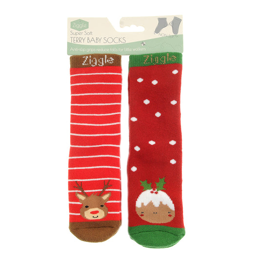 Ziggle Reindeer And Pudding Sock Set