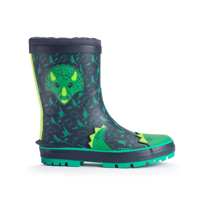 Start-Rite Little Puddle Welly — Navy Dinosaur