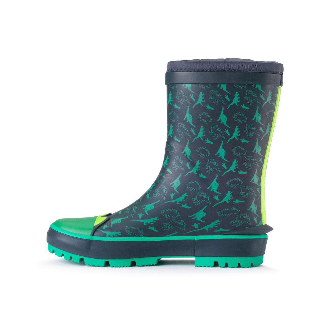 Start-Rite Little Puddle Welly — Navy Dinosaur