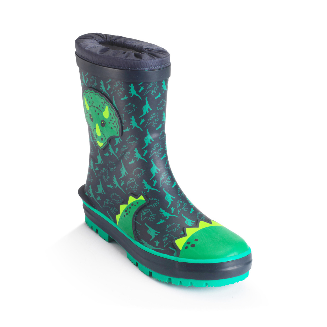Start-Rite Little Puddle Welly — Navy Dinosaur