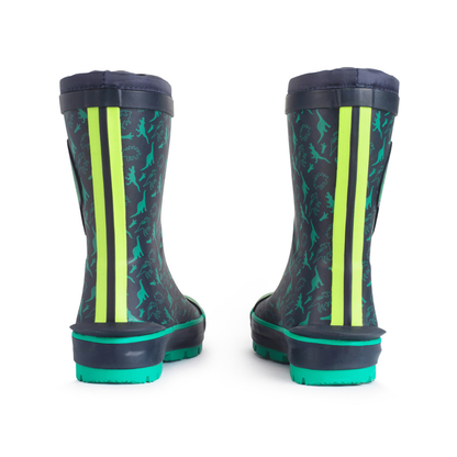 Start-Rite Little Puddle Welly — Navy Dinosaur