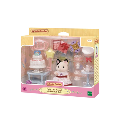 Sylvanian Families 5646 Party Time Playset - Tuxedo Cat Girl