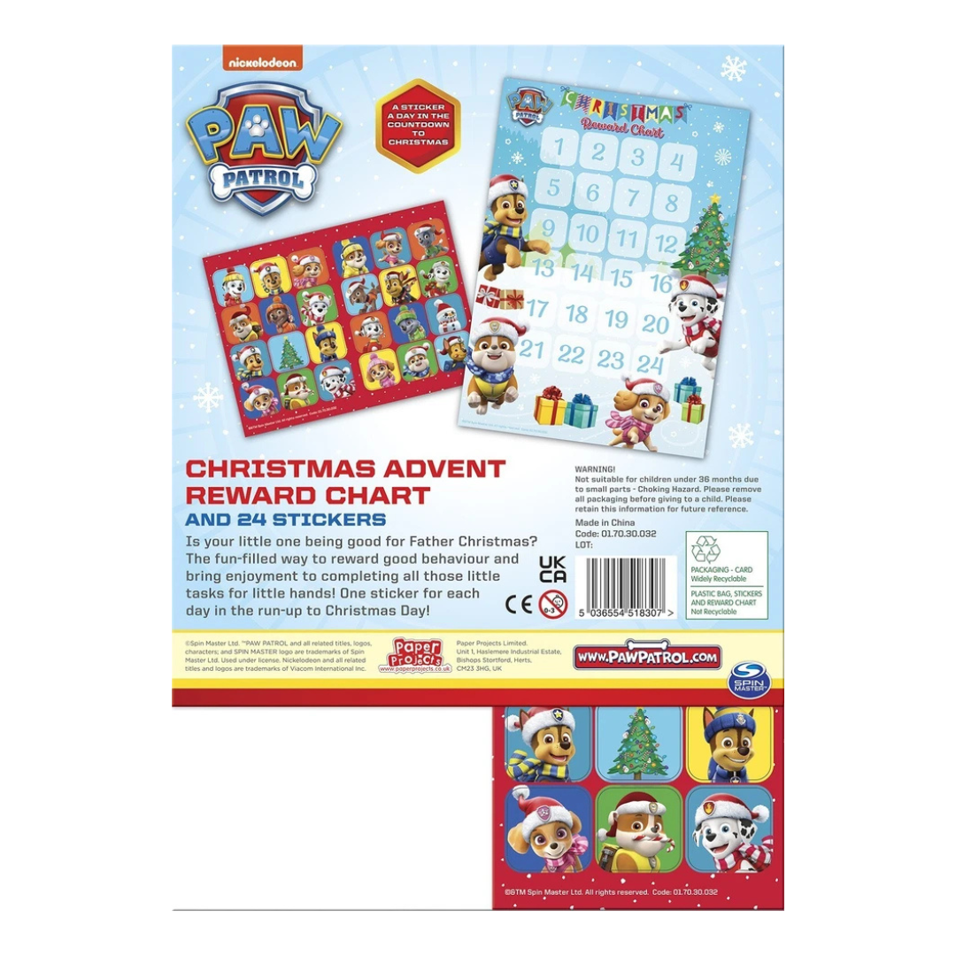 WSC Paw Patrol Christmas Reward Chart