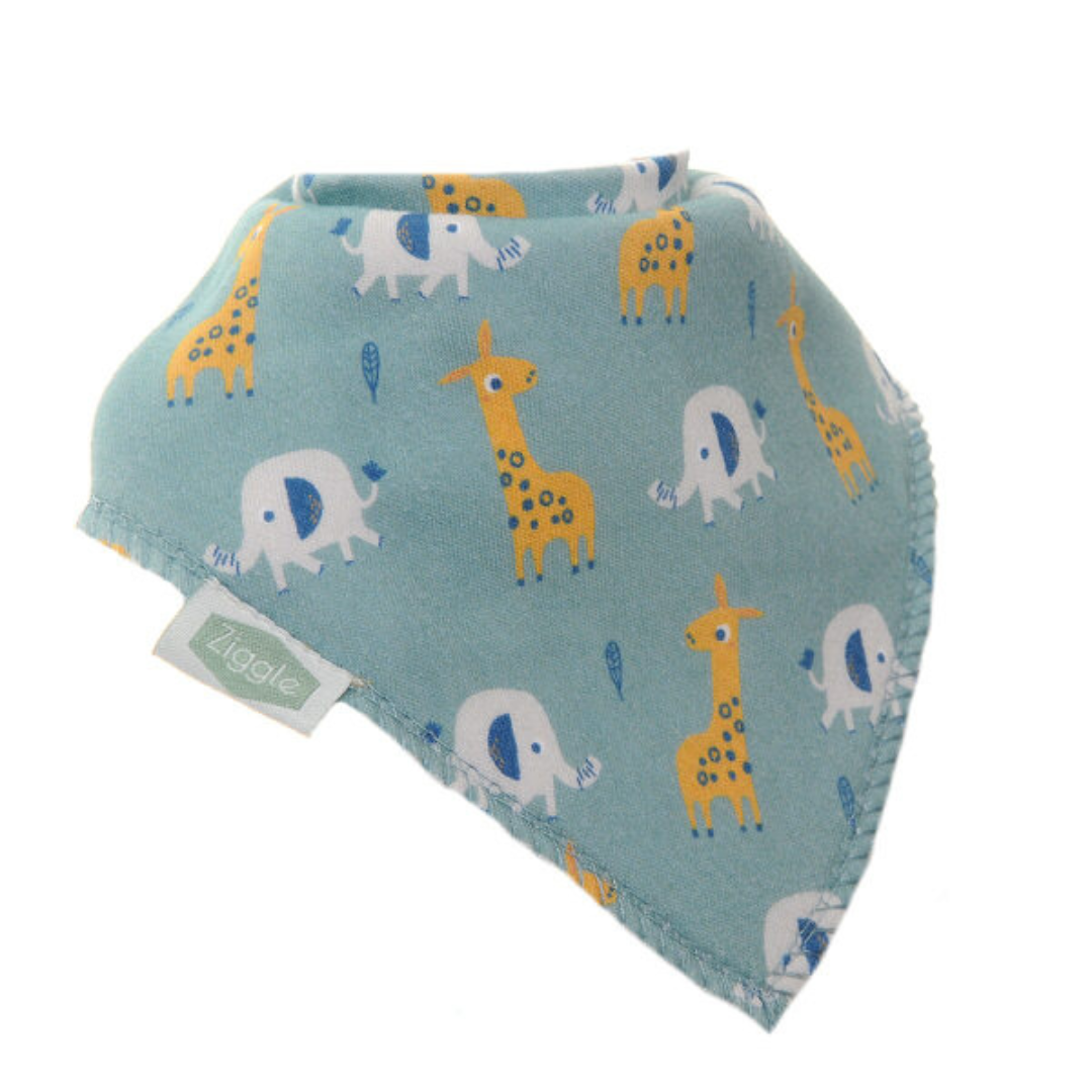 Ziggle Baby Giraffe & Elephant Bandana Dribble Bib