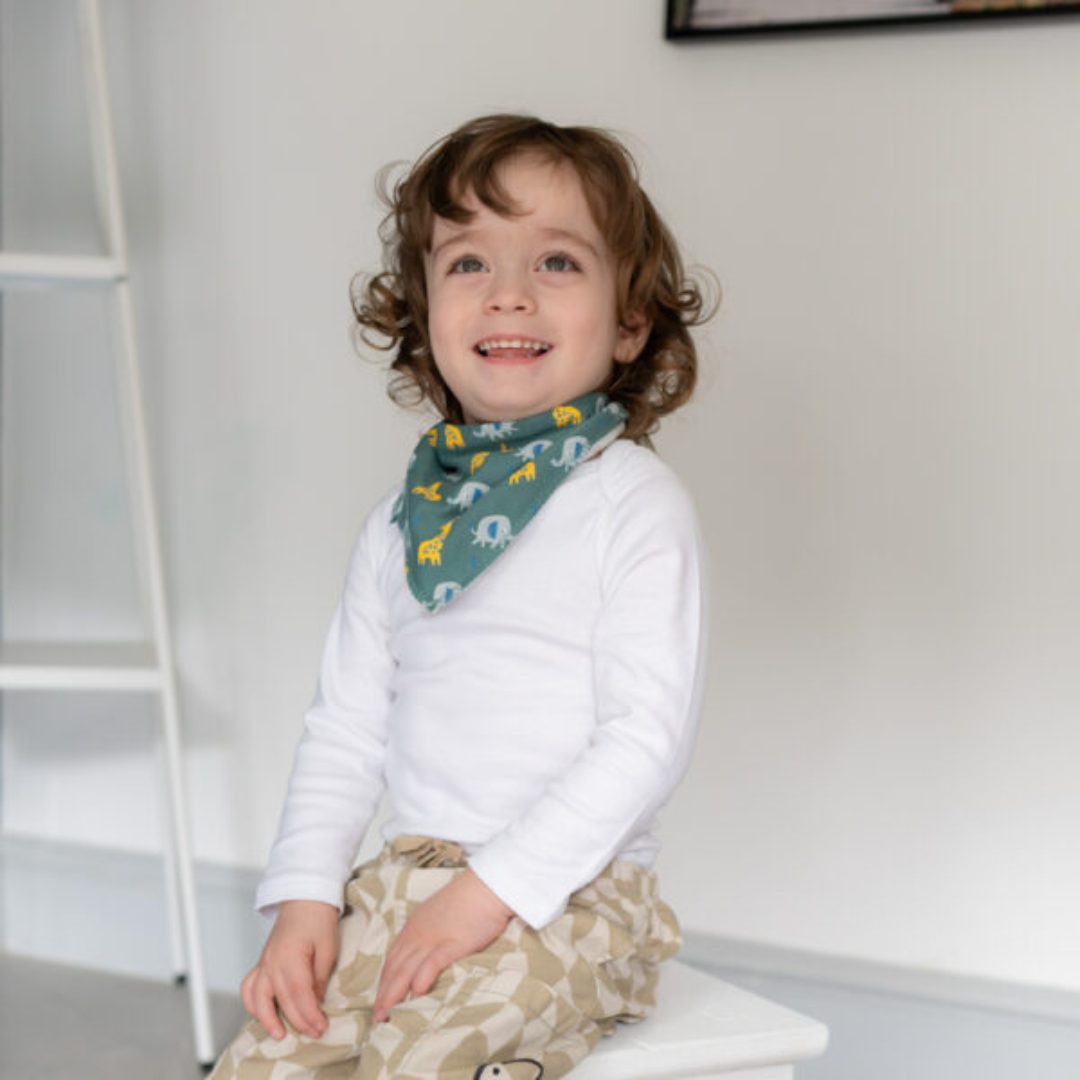 Ziggle Baby Giraffe & Elephant Bandana Dribble Bib