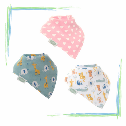 Ziggle Baby Giraffe & Elephant Bandana Dribble Bib