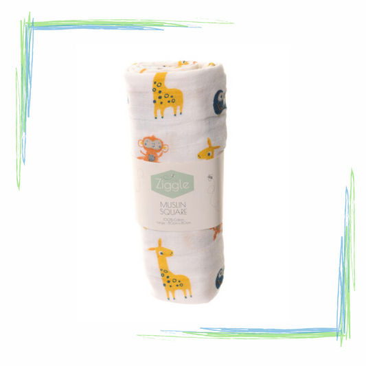 Ziggle Baby Giraffe & Toucan Muslin