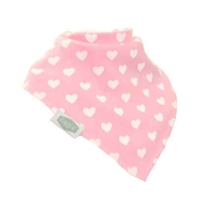 Ziggle Bandana Dribble Bib - Hearts