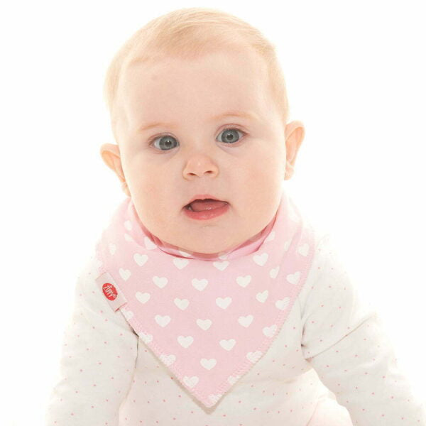 Ziggle Bandana Dribble Bib - Hearts