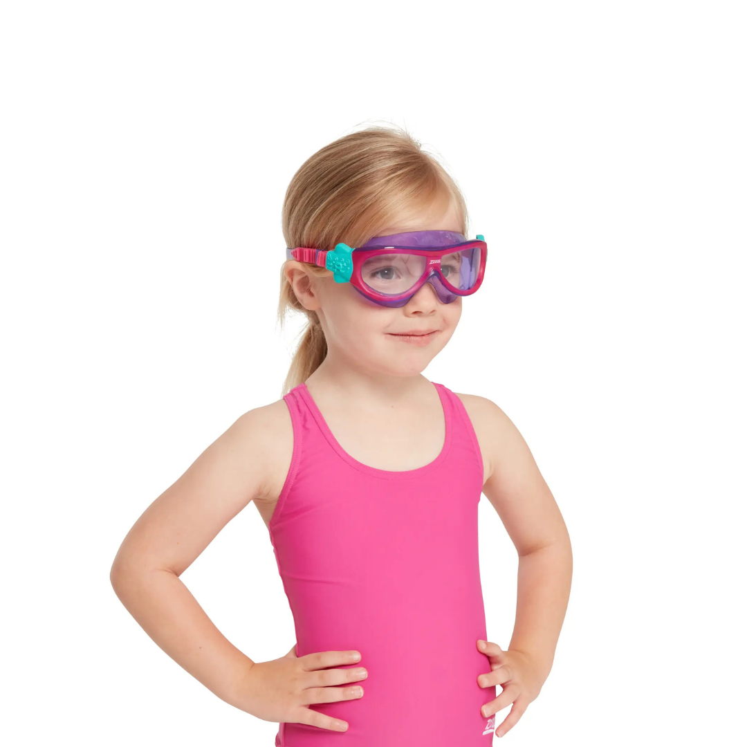 Zoggs Phantom Kids Mask Pink Violet Clear 0-6yrs