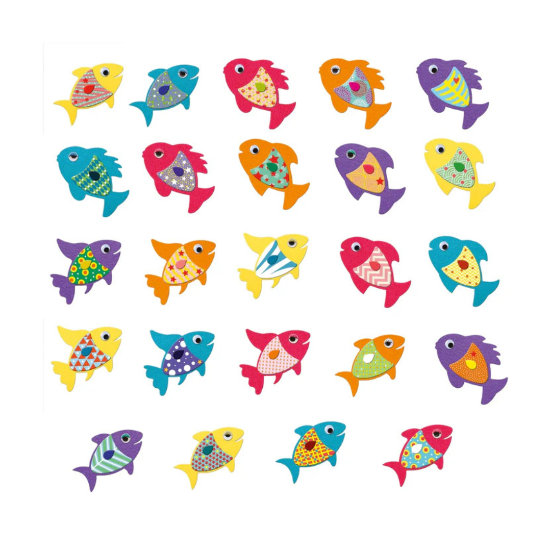 Djeco DJ09052 Create With Stickers - I Love Fish