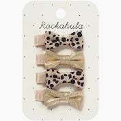 Rockahula Leopard Shimmer Mini Bow Clip Set